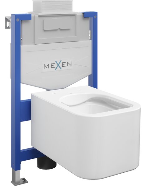 Mexen Elis vgradni WC paket okvir Fenix XS-U z WC školjko, beli sijaj - 6853391XX00