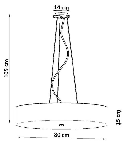 Bela viseča svetilka s tekstilnim senčnikom ø 80 cm Herra – Nice Lamps