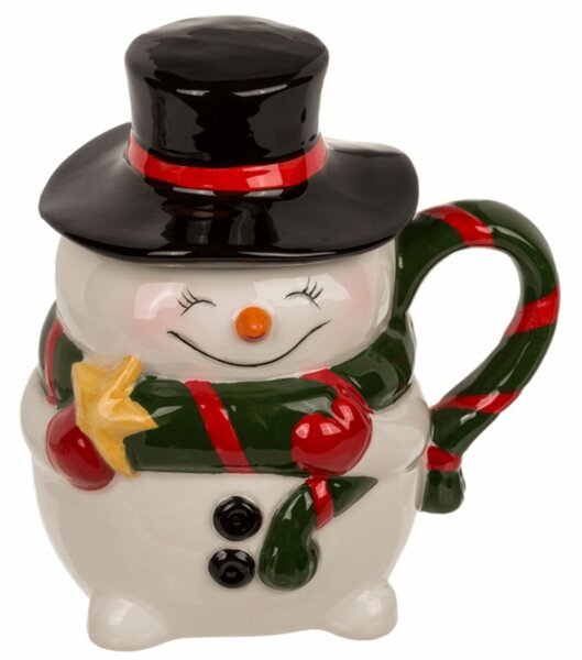 Skodelica s pokrovom Happy Snowman, 300 ml