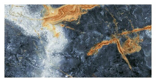 Granitogresne ploščice Marmor Marvella (60 x 120 cm, Antracit/Modra, Sijaj)