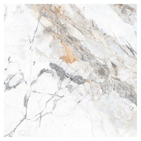 Granitogresne ploščice Marble Visage (60 x 60 cm, Bela/Siva/Zlata, Sijaj)