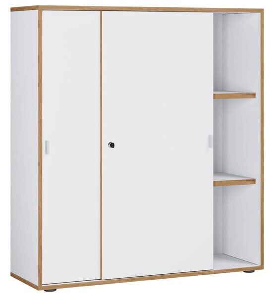 P & B Arhivska Omara Salia B100, Bela, Barva Hrasta