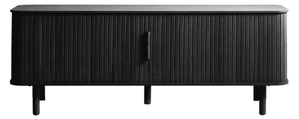 Črna TV omarica v hrastovem dekorju 160x56 cm Cavo – Unique Furniture