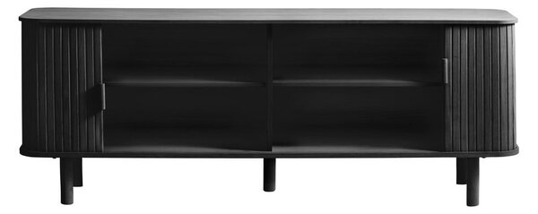 Črna TV omarica v hrastovem dekorju 160x56 cm Cavo – Unique Furniture