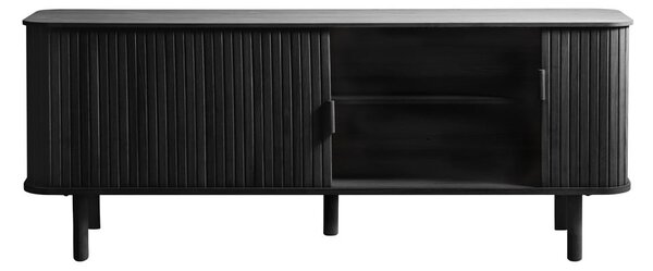 Črna TV omarica v hrastovem dekorju 160x56 cm Cavo – Unique Furniture