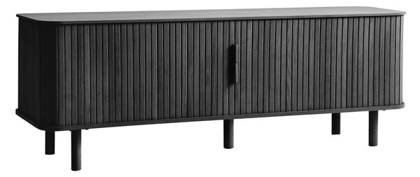 Črna TV omarica v hrastovem dekorju 160x56 cm Cavo – Unique Furniture