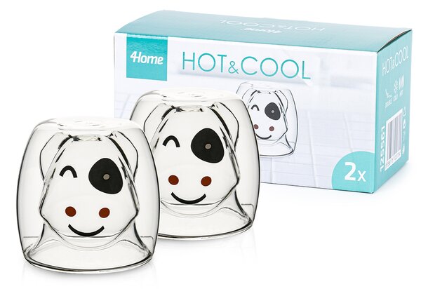 4Home Termo kozarec Hot&Cool Happy Cow 210 ml , 2 kosa