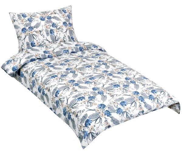 Bellatex Krep posteljno perilo Flower blue , 140 x200 cm, 70 x 90 cm, 140 x 200 cm, 70 x 90 cm