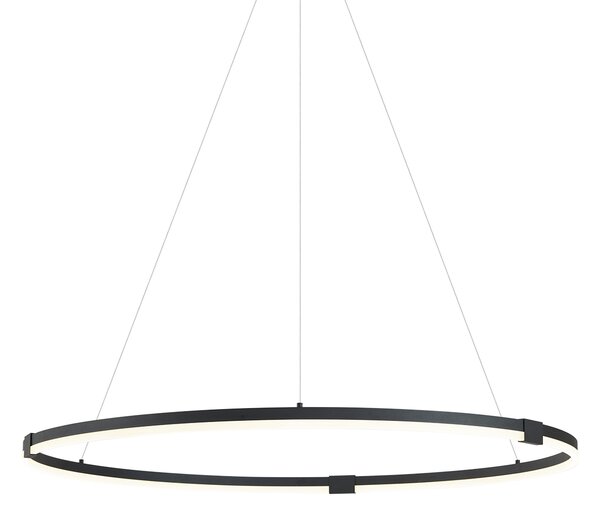 Dizajnerska viseča svetilka črna 120 cm vklj. LED s 3-stopenjskim zatemnjevanjem - Anello