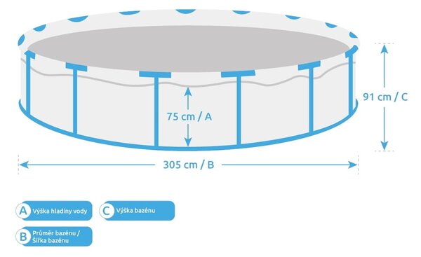 Bazen s trdno konstrukcijo ø 305 cm globina 91 cm Florida – Marimex