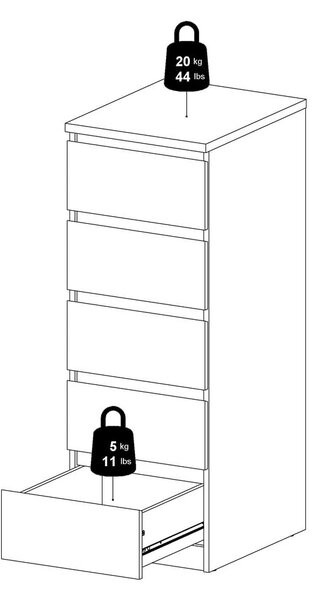 Komoda v hrastovem dekorju 40x111x50 cm Naia – Tvilum