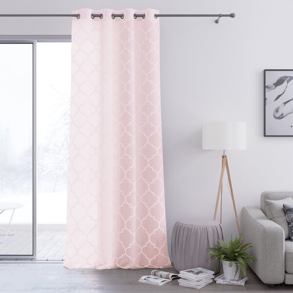 AmeliaHome Zavese Delva Pleat roza , 140 x 250 cm