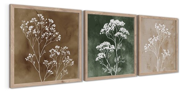 Slike v kompletu 3 ks 30x30 cm Floral Imprint – Styler