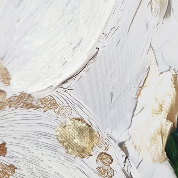 Slika z ročno naslikanimi elementi 70x100 cm Petal Glow – Styler