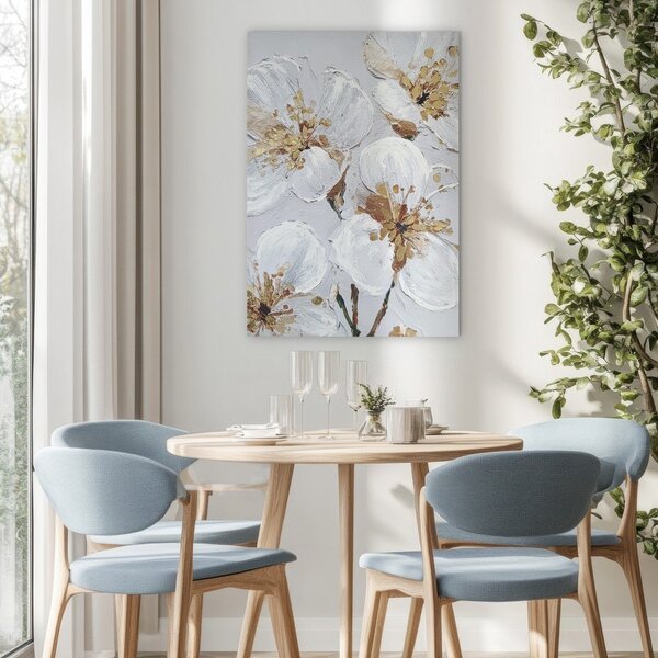 Slika z ročno naslikanimi elementi 70x100 cm Petal Glow – Styler