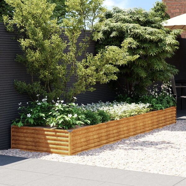 VidaXL Vrtna visoka greda 387x100x36 cm corten jeklo