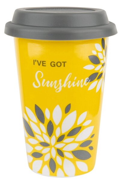 Florina Porcelanski vrč s silikonskim pokrovomSunshine, 380 ml