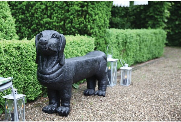 Črna vrtna klop Dachshund – Esschert Design