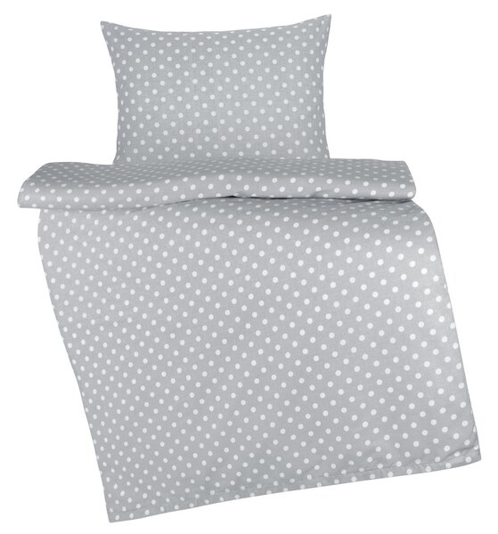 Bellatex Otroški komplet vzglavnika in odeje Polkadots siva, 75 x 100 cm, 42 x 32 cm