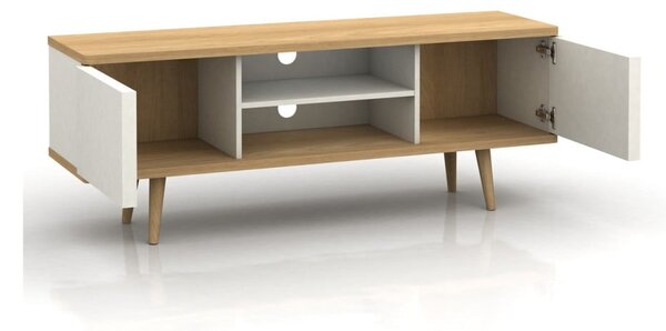 Bela TV omarica iz hrastovega dekorja 140x52 cm Alana - Støraa