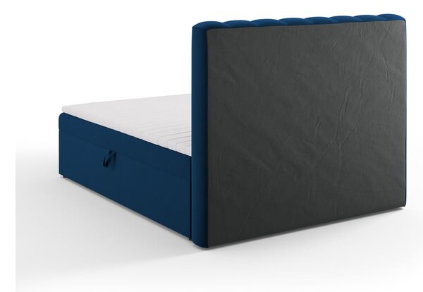 Temno modra boxspring postelja s prostorom za shranjevanje 160x200 cm Gina – Milo Casa
