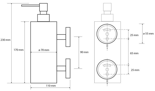 SAPHO XR102 X-Round razpršilnik za milo 550 ml,krom