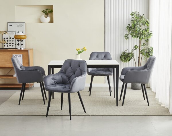 Jedilni stol JORK VELVET, temno siv