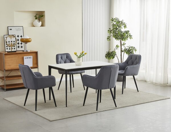 Jedilni stol JORK VELVET, temno siv
