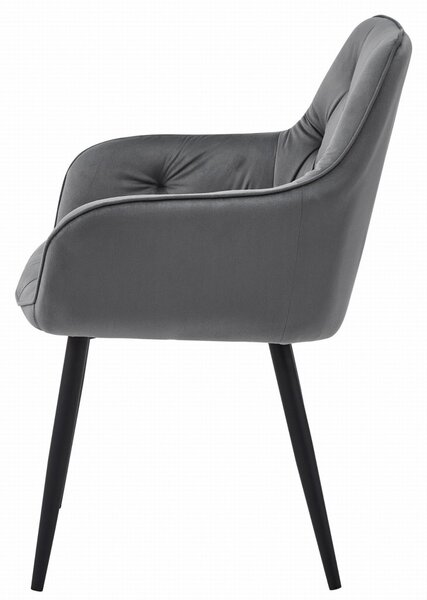 Jedilni stol JORK VELVET, temno siv