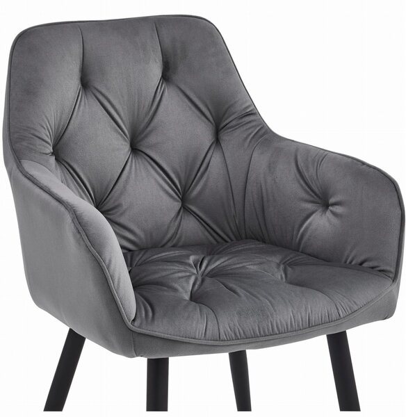 Jedilni stol JORK VELVET, temno siv