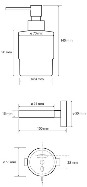 SAPHO XR103 X-Round Mini razpršilnik za milo 200ml , krom