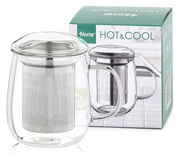 4Home Kozarec za čaj s cedilom Hot&Cool 330 ml