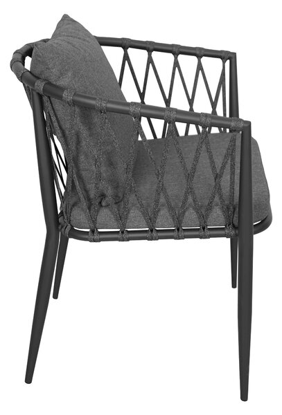 Temno siv vrtni stol MADERA
