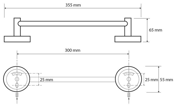 SAPHO XS406 X-Steel držalo za brisače s sifonom,brušeno nerjavno jeklo