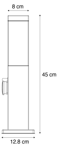 Zunanja svetilka temno siva 45 cm z vtičnico IP44 - Malios