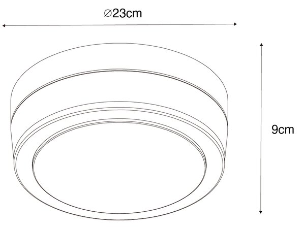 Sodobna stropna svetilka iz jekla 23 cm IP44 - Flavi