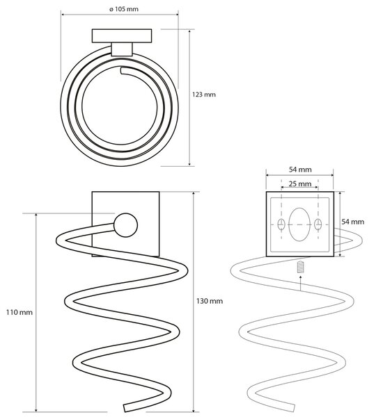 SAPHO XQ005 X-Square Spiralno držalo za sušilec zalase, srebrno