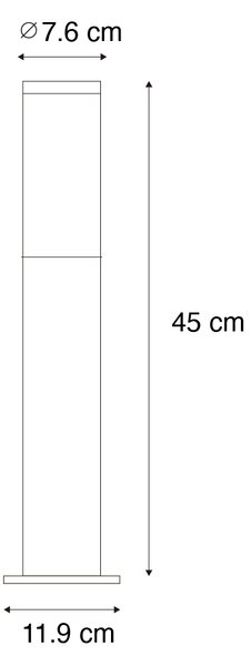 Sodobna zunanja stolpna svetilka črna 45 cm IP44 - Rox