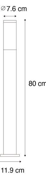 Moderna zunanja talna svetilka jeklo z opalom 80 cm IP44 - Rox