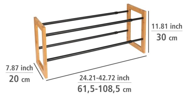 Kovinsko teleskopsko stojalo za čevlje v črni in naravni barvi Ecori – Wenko