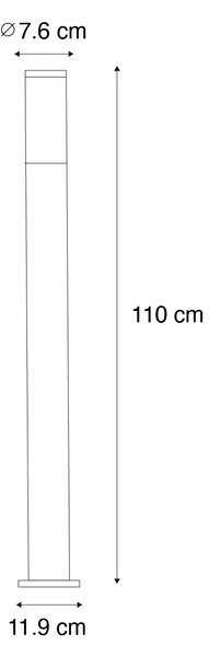 Moderna zunanja svetilka na drog črna 110 cm IP44 - Rox