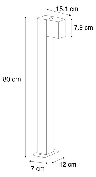 Industrijska stoječa zunanja svetilka staro zlato 80 cm IP44 - Baleno