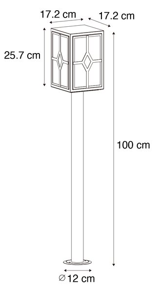 Klasična stoječa zunanja svetilka črna 100 cm IP44 - Dover