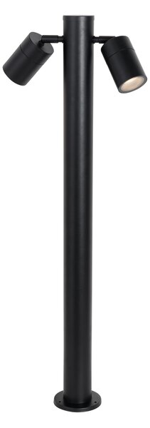 Stoječa zunanja svetilka črna 80 cm IP44 nastavljive 2-luč - Duo