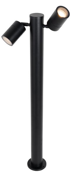 Stoječa zunanja svetilka črna 80 cm IP44 nastavljive 2-luč - Duo