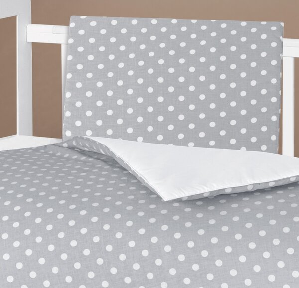 Bellatex Otroški komplet vzglavnika in odeje Polkadots siva, 75 x 100 cm, 42 x 32 cm