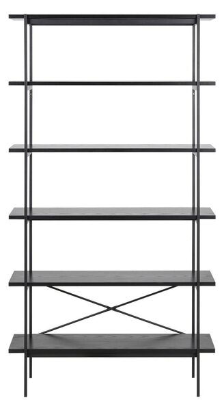 Črn regal v jesenovem dekorju 94x172 cm Angus – Actona