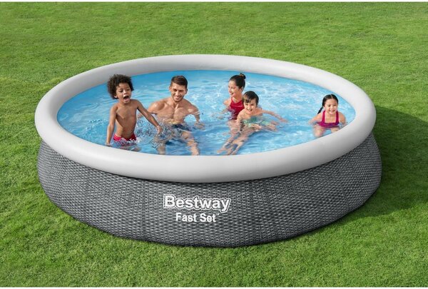 Bestway Napihljiv bazen Fast Set siva, 366 x 76 cm