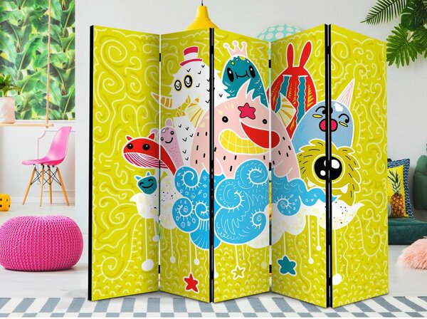Artgeist Paravan Happy Creatures I, 5-Delni, Dvostranski