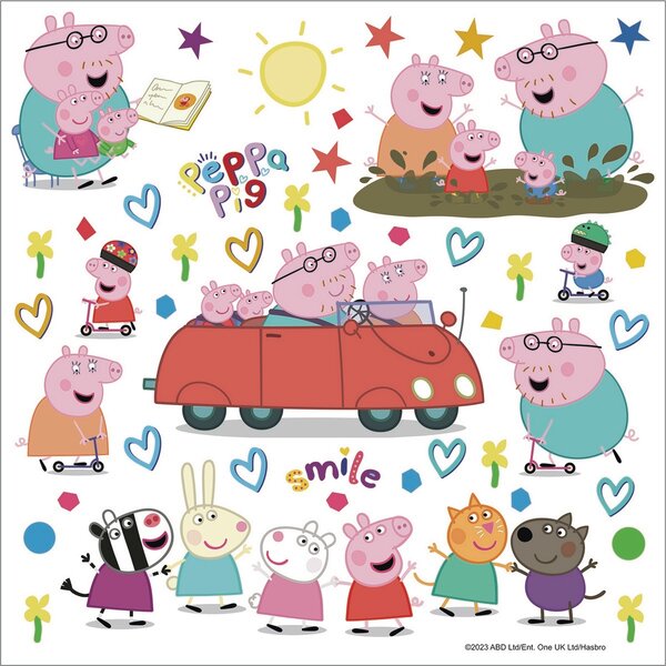 Samolepilna dekoracija Peppa Pig Car, 30 x 30 cm